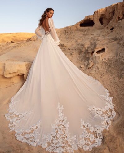 DAMA Couture Brautkleider - Brautmode Rodgau - Say Jess Dein Brautladen für exklusive Brautmode und Accessoires - Handgefertige polnische Brautmode Chiffon Kleid mit Spitze