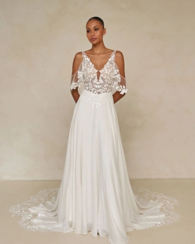 Madi Lane Brautkleider - Brautmode Rodgau - Say Jess Dein Brautladen für exklusive Brautmode und Accessoires für Frankfurt a.M., Aschaffenburg, Wiesbaden, Offenbach, Mainz, Darmstadt, Hanau, Heidelberg Australische Brautkleider A-Linie Chiffon mit Flügelärmeln