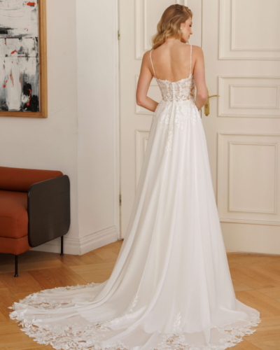 Belgische Brautmode von Jarice - Brautmode Rodgau - Say Jess Dein Brautladen für exklusive Brautmode und Accessoires Chiffon Kleid Spitzenoberteil